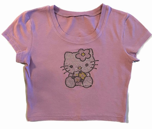 HELLO KITTY FLOWER CROP TOP